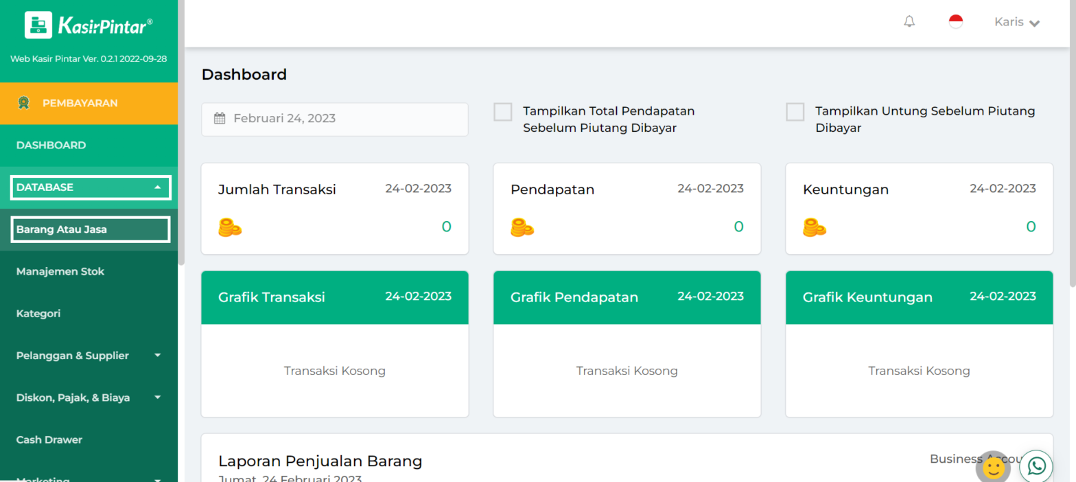 Cara Export / Import Tipe Barang