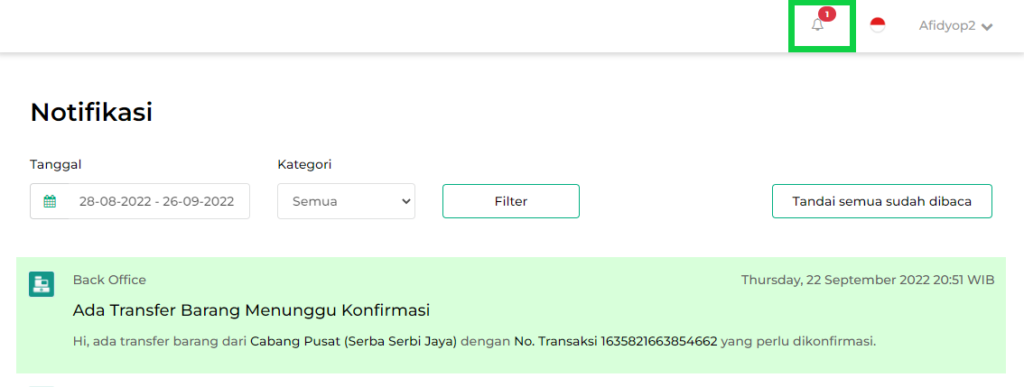 Cara Transfer Barang Ke Cabang (Mode Konfirmasi)